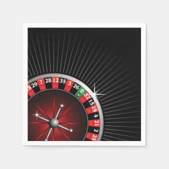 Roulette Wheel Casino Paper Napkin Set by EnduringMoments at Zazzle