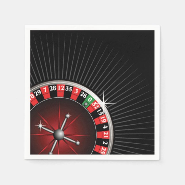 Roulette Wheel Casino Paper Napkin Set (Front)