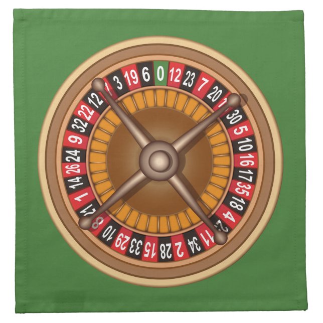 Roulette Wheel custom cloth napkins (Front)