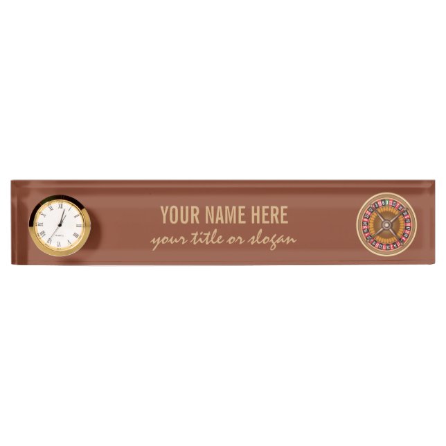 Roulette Wheel custom desk name plate (Front)