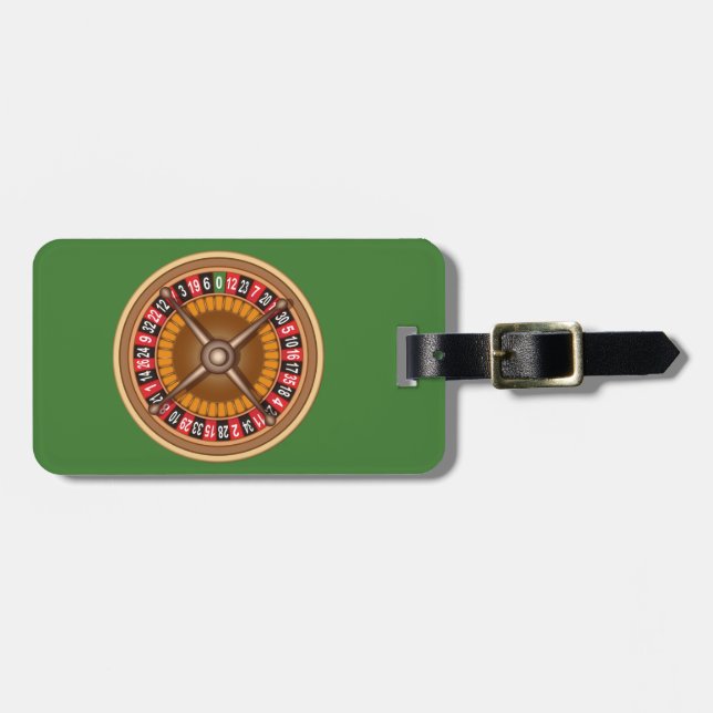 Roulette Wheel custom luggage tag (Front Horizontal)