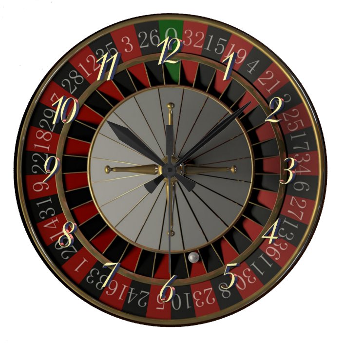 Roulette wheel large clock