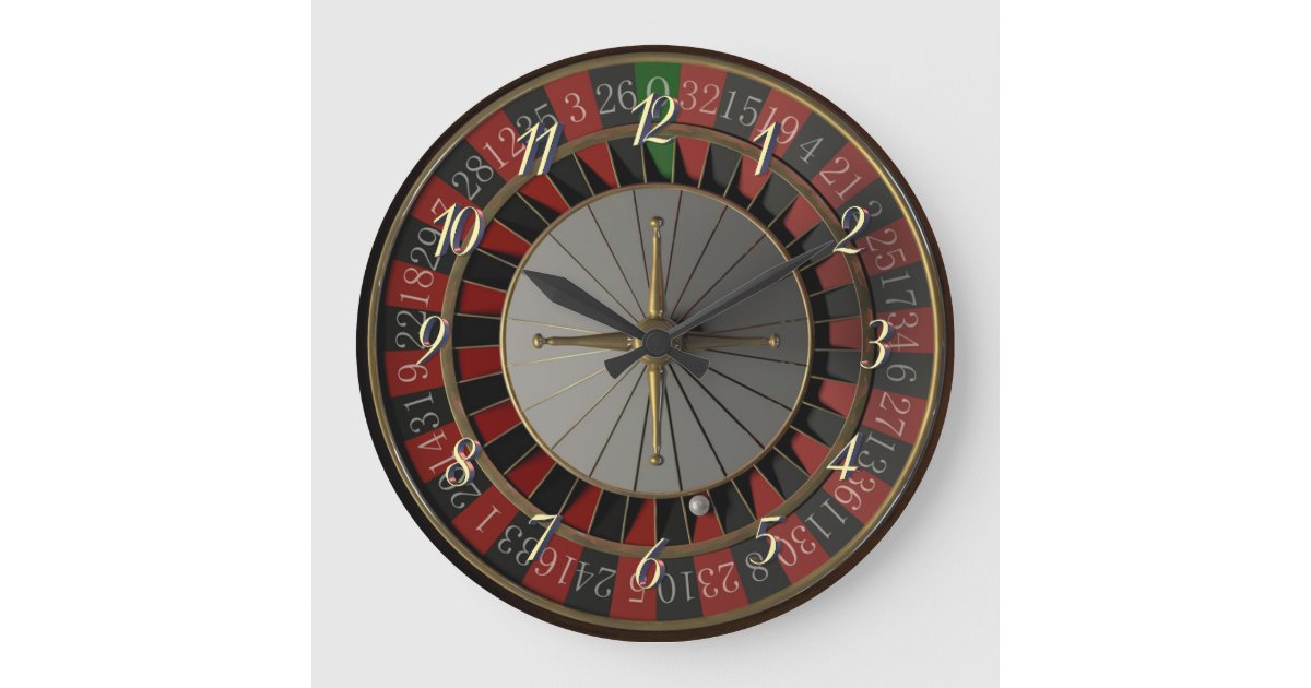 Roulette wheel large clock | Zazzle