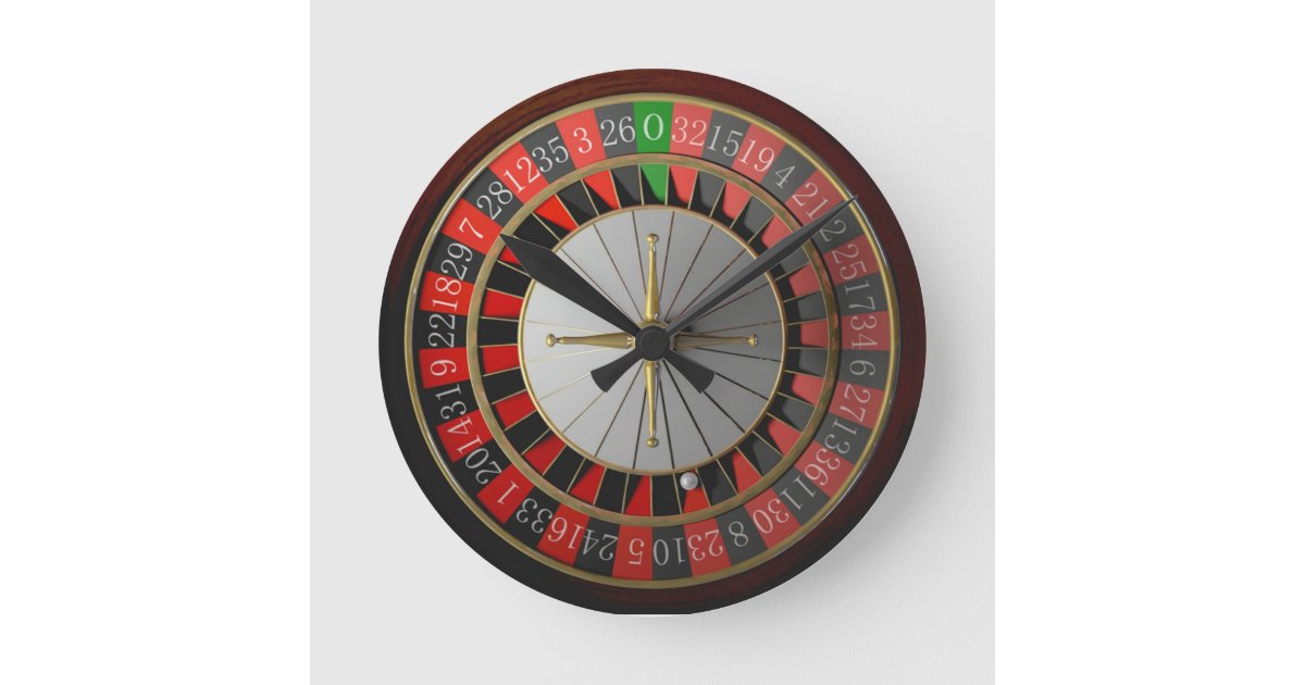 ROULETTE WHEEL ROUND CLOCK | Zazzle