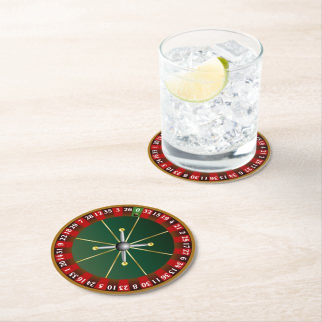 Roulette Wheel  Round Paper Coaster (Insitu)