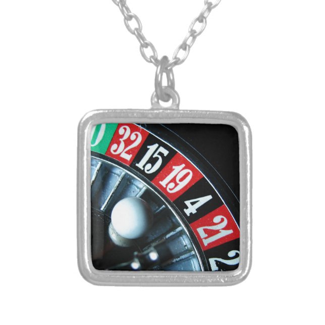 Roulette Wheel Silver Plated Necklace (Front)
