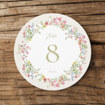 round 5 x 5 floral arch Wedding Table Number<br><div class="desc">***this design is part of a collection*** _______________________ this design template is fully editable and customizable by you the customer - click personalize further button if you wish to move, add, delete, or make significant changes to the design _______________________ *if you have any DESIGN questions or need more designs or...</div>