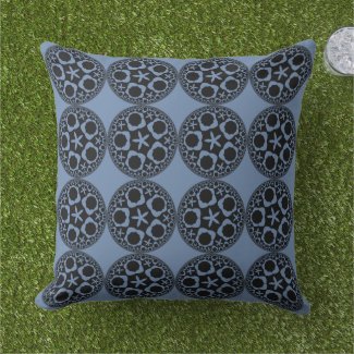 Round Abstract Artwork Elegant Dusty Greyish Blue