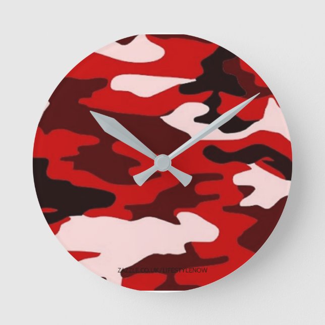 Round Acrylic Wall Clock - Camouflage (Front)