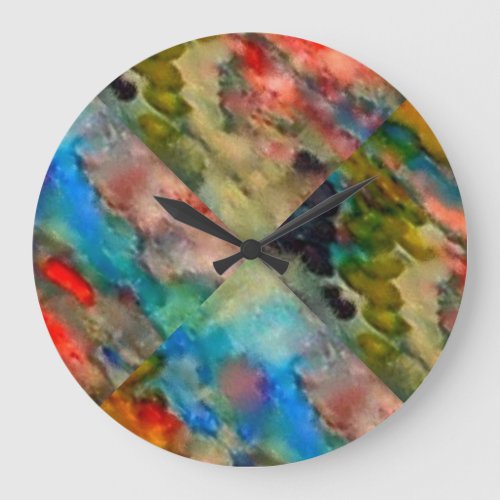 Round Acrylic Wall Clock Colorful Original Ptg Large Clock