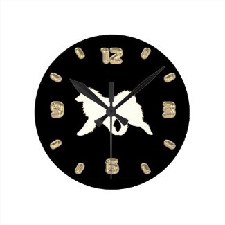 Round Acrylic Wall Clock; Look of Glass Numerals Round Clock