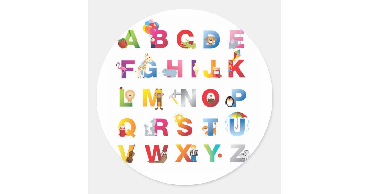 round alphabet sticker | Zazzle