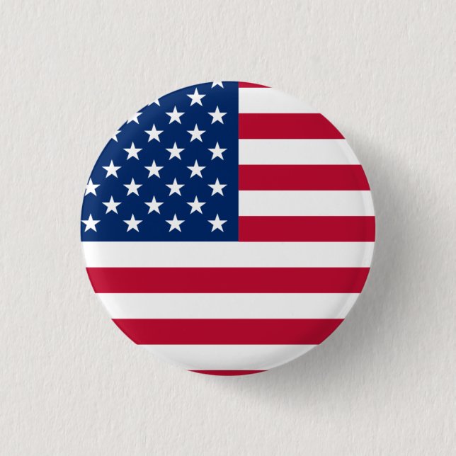 Round American Flag  Button (Front)