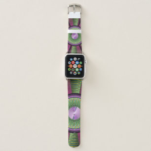 Round And Colorful Modern Decorative Fractal Art Apple Watch Band