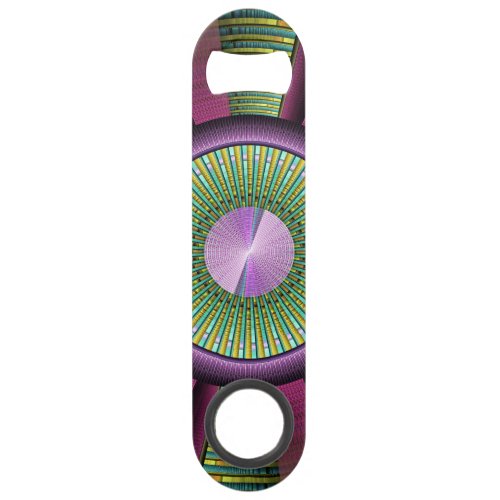 Round And Colorful Modern Decorative Fractal Art Bar Key