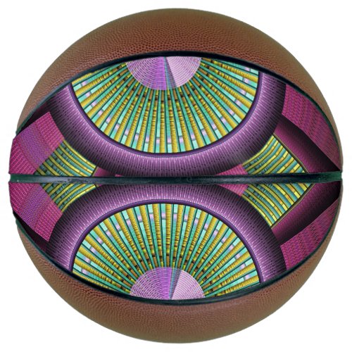 Round And Colorful Modern Decorative Fractal Art Basketball