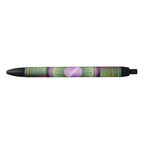 Round And Colorful Modern Decorative Fractal Art Black Ink Pen