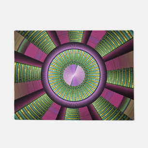 Round And Colorful Modern Decorative Fractal Art Doormat