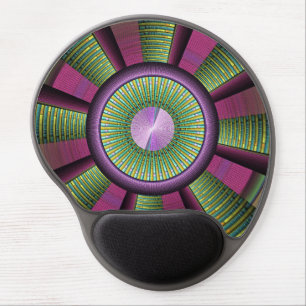 Round And Colorful Modern Decorative Fractal Art Gel Mouse Pad