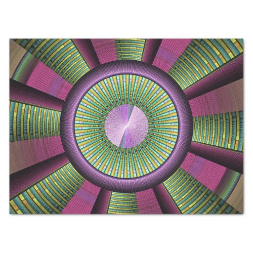Round And Colorful Modern Decorative Fractal Art Tissue Paper