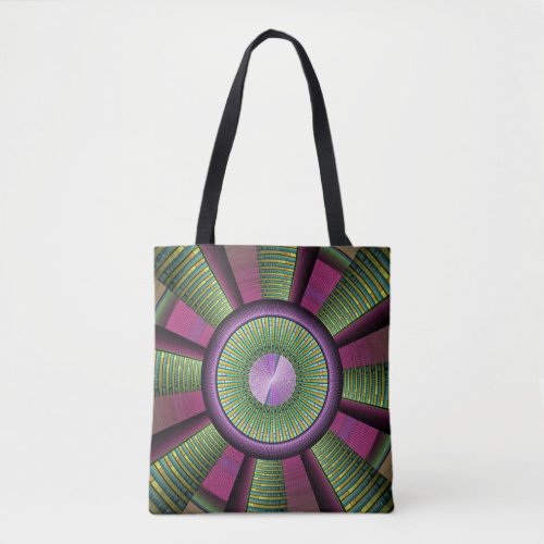 Round And Colorful Modern Decorative Fractal Art Tote Bag