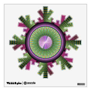 Round And Colorful Modern Decorative Fractal Art Wall Decal