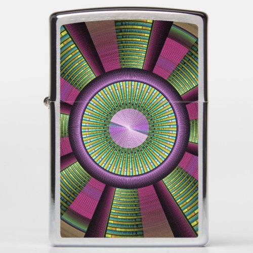 Round And Colorful Modern Decorative Fractal Art Zippo Lighter