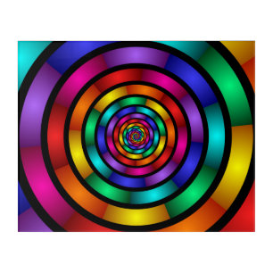 Round and Psychedelic Colorful Modern Fractal Art