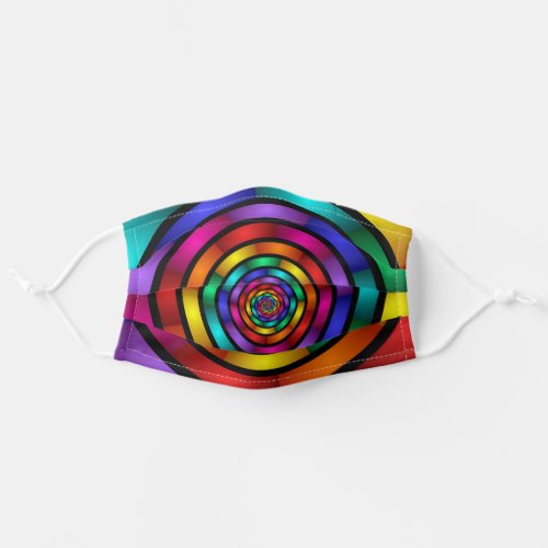 Round and Psychedelic Colorful Modern Fractal Art Adult Cloth Face Mask