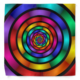 Round and Psychedelic Colorful Modern Fractal Art Bandana
