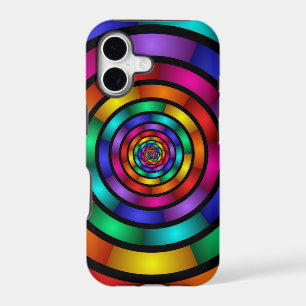 Round and Psychedelic Colorful Modern Fractal Art iPhone 17 Case