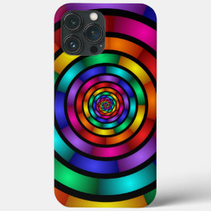 Round and Psychedelic Colorful Modern Fractal Art iPhone 13 Pro Max Case