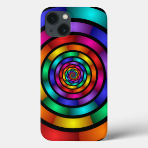 Round and Psychedelic Colorful Modern Fractal Art iPhone 13 Case