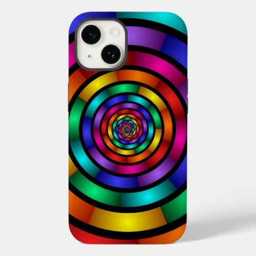 Round and Psychedelic Colorful Modern Fractal Art Case_Mate iPhone 14 Case
