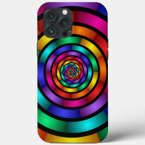Round and Psychedelic Colorful Modern Fractal Art iPhone 13 Pro Max Case