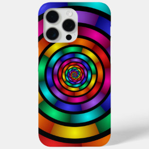 Round and Psychedelic Colorful Modern Fractal Art iPhone 15 Pro Max Case