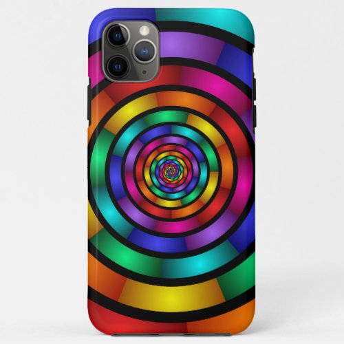 Round and Psychedelic Colorful Modern Fractal Art iPhone 11 Pro Max Case