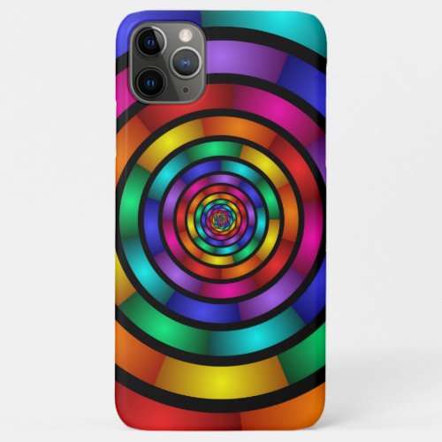 Round and Psychedelic Colorful Modern Fractal Art iPhone 11 Pro Max Case
