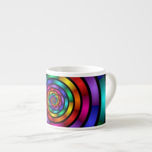 Round and Psychedelic Colorful Modern Fractal Art Espresso Cup