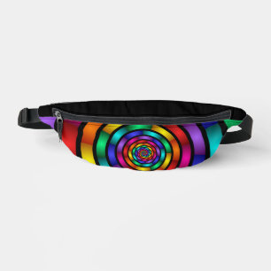 Round and Psychedelic Colorful Modern Fractal Art Fanny Pack