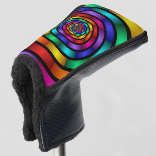 Round and Psychedelic Colorful Modern Fractal Art Golf Head Cover