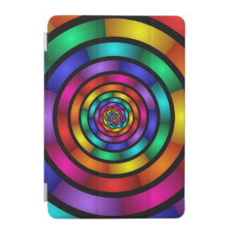 Round and Psychedelic Colorful Modern Fractal Art iPad Mini Cover
