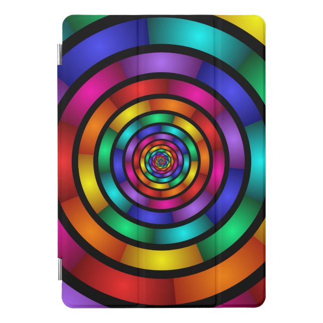 Round and Psychedelic Colorful Modern Fractal Art iPad Pro Cover (Front)