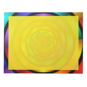 Round and Psychedelic Colorful Modern Fractal Art Notepad