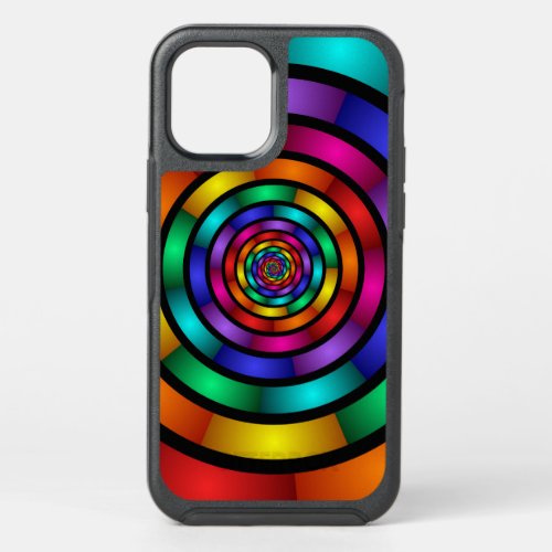 Round and Psychedelic Colorful Modern Fractal Art OtterBox Symmetry iPhone 12 Case