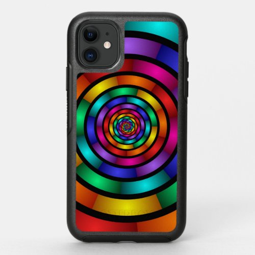 Round and Psychedelic Colorful Modern Fractal Art OtterBox Symmetry iPhone 11 Case