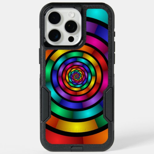 Round and Psychedelic Colorful Modern Fractal Art iPhone 15 Pro Max Case