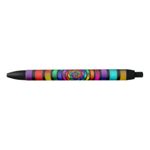 Round and Psychedelic Colorful Modern Fractal Art Pen