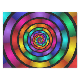 Round and Psychedelic Colorful Modern Fractal Art Tissue Paper