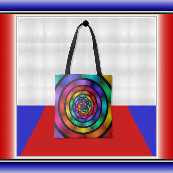 Round And Psychedelic Colorful Modern Fractal Art Tote Bag by GabiwArt at Zazzle